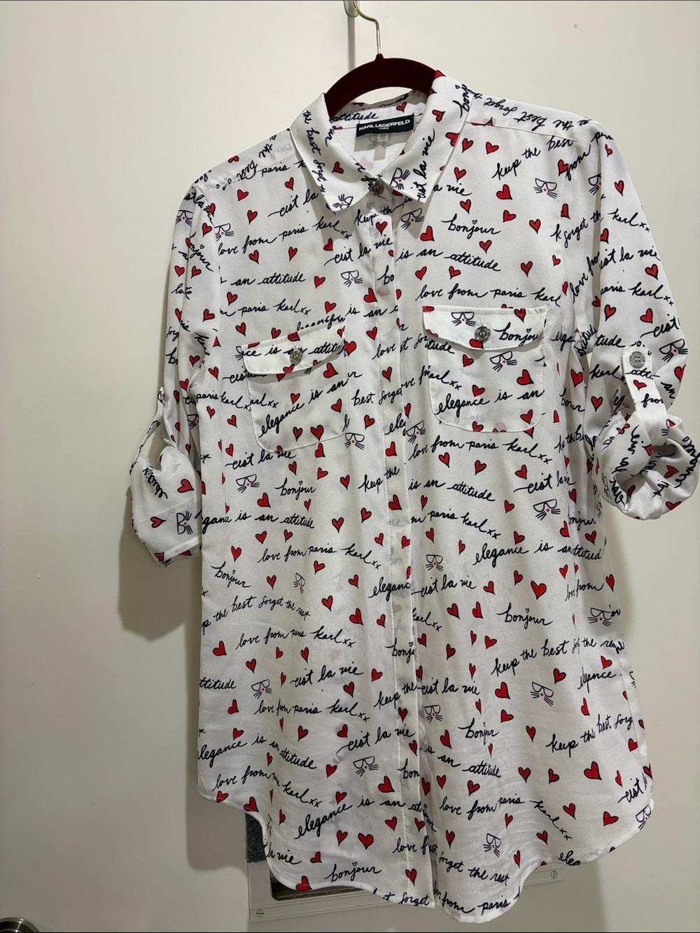 Karl Lagerfeld Paris versatile printed blouse